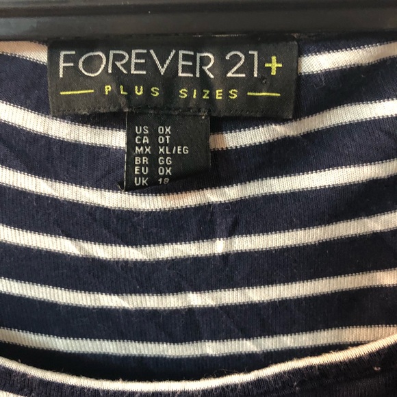 Forever 21 striped 3/4 sleeve shirt - Picture 2 of 3